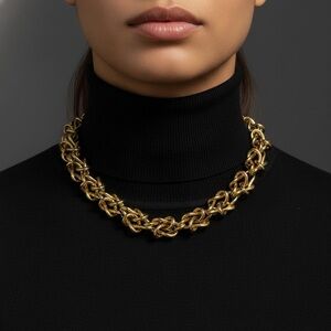 NEW J. CREW CHUNKY STATEMENT NECKLACE Elegant Gold Chain